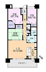 グリーンハイツ八千代7番館 3LDKの間取図画像