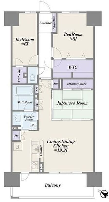 図面では分かりにくい広さ感。大きな家具の配置など、現地で体験してみて下さい。