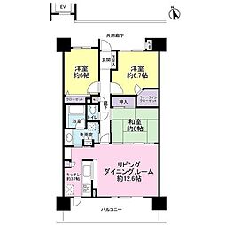 グリーンハイツ八千代3番館 3LDKの間取図画像