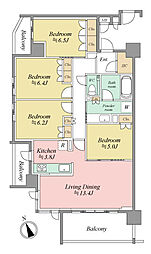 ポレスター祇園一丁目 4LDKの間取図画像