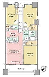 ゼファー西葛西 3LDKの間取図画像