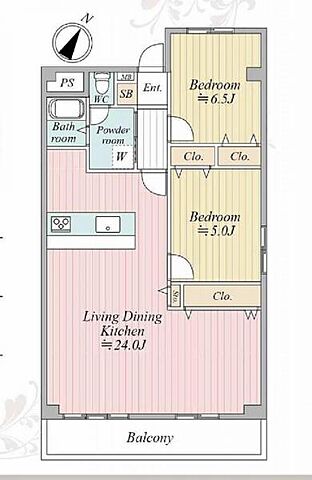 間取り 稲毛ファミールハイツ　19号棟 3階/-
