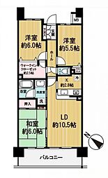 アクアウイング353ベイコート 3LDKの間取図画像