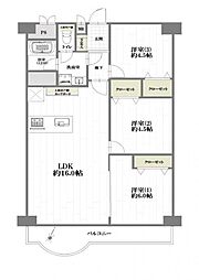 稲毛ファミールハイツ24棟 3LDKの間取図画像