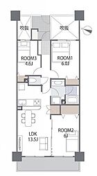 ダイアパレス千葉美術館 3LDKの間取図画像