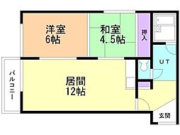 コーポ幸和2 2LDKの間取図画像