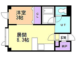 ポート・24小樽 1DKの間取図画像