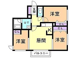 Jmms新光参番館 3LDKの間取図画像