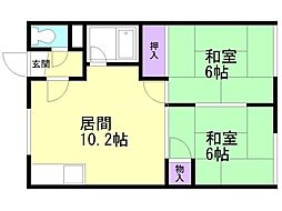 サンハイツ 2LDKの間取図画像