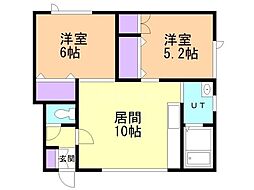 サンヒルズ桜 2LDKの間取図画像