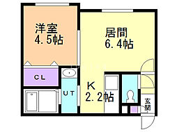 ウミナリエ 1LDKの間取図画像