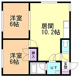 クワハウス 2LDKの間取図画像
