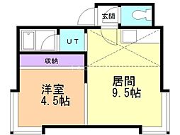 ソニア緑 1DKの間取図画像