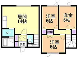 ル・ポール富岡壱番館 3LDKの間取図画像