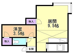 ハーバーライト1 1LDKの間取図画像