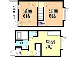 オーシャンビュー銭函 2DKの間取図画像