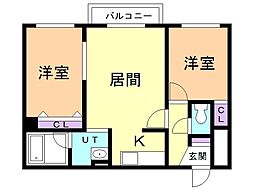 Jmms新光参番館 2LDKの間取図画像