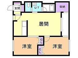 ロイヤル若松 2LDKの間取図画像