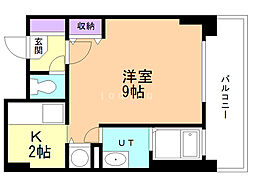 オタルベイサイドシティ8 1Kの間取図画像