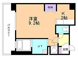 オタルベイサイドシティ7 1Kの間取図画像