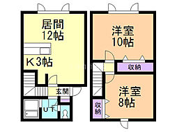 ピュアサクラA 2LDKの間取図画像