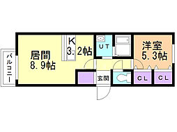 Choglisa 1LDKの間取図画像