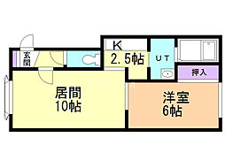 ルミエール入船 1LDKの間取図画像