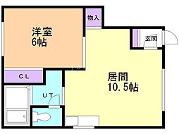 マージュ春日台 1LDKの間取図画像