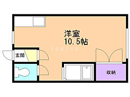 グリーンヒル ワンルームの間取図画像