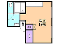 ラピスコート入船 ワンルームの間取図画像