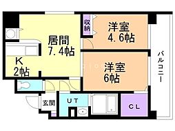 オタルベイサイドシティ8 2LDKの間取図画像
