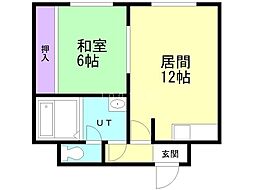 カキザキビル 1DKの間取図画像