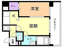 オタルベイサイドシティ7 1LDKの間取図画像