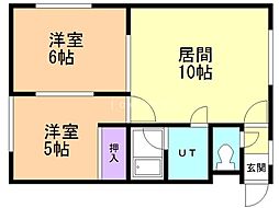 ゆうとぴあ錦台 2LDKの間取図画像