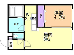 Y'sOTARU 1LDKの間取図画像
