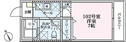 サンライト立石 1Kの間取図画像