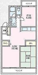 エクセルコート 2LDKの間取図画像