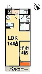 イーグルワン 2階1LDKの間取り