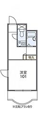 JR総武線 稲毛駅 徒歩6分の賃貸アパート 3階1Kの間取り