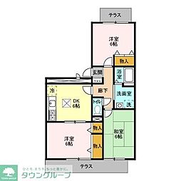 ハイツ・サンピーチ　Ｃ 1階3DKの間取り