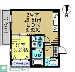 ＡＪ千葉寺003 3階1LDKの間取り