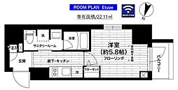 ステージファースト千葉中央 2階1Kの間取り
