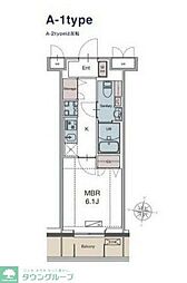 ＬＵＸＥＮＡ勝田台 4階1Kの間取り