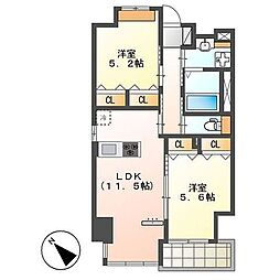 GUILD幕張（ギルドマクハリ） 8階2LDKの間取り