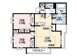 間取図画像 2LDK