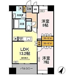 D-ROOM千葉中央 15階2LDKの間取り