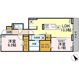 yamaju 2LDKの間取図画像