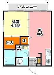 アーバン千葉寺 1DKの間取図画像