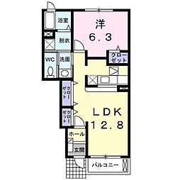 ソレイユ・ルヴァン1 1LDKの間取図画像