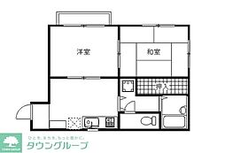 デュアル2番館 2DKの間取図画像